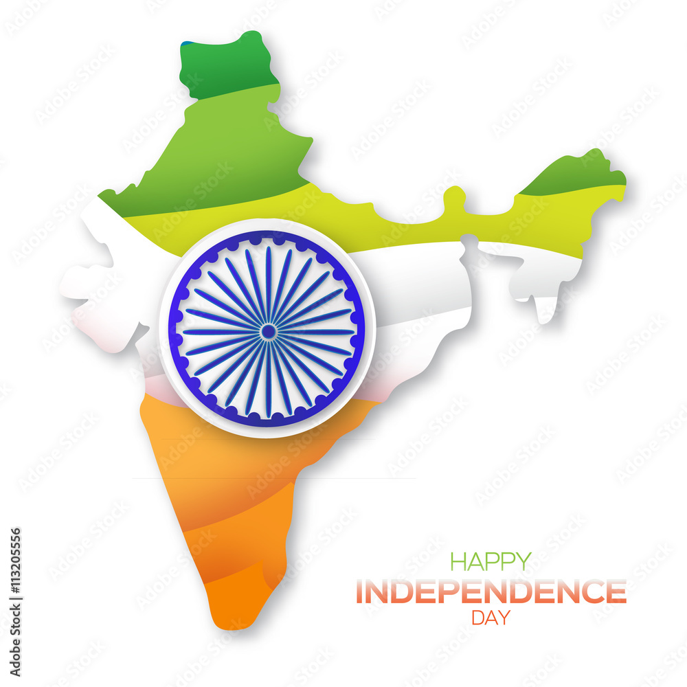 Indian Independence Day concept background with Ashoka wheel