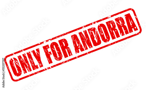 ONLY FOR ANDORRA red stamp text