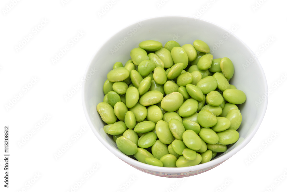 Soybean in the cup isolate on white background Soybean in the cup isolate on white background