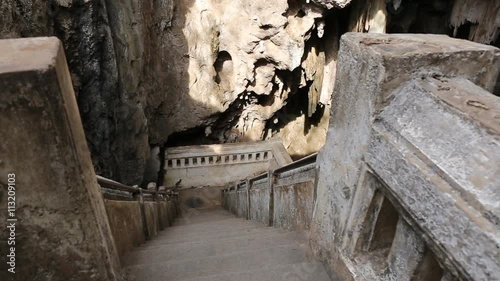 Khao Luang cave temple in cave at Petchaburi province Thailand