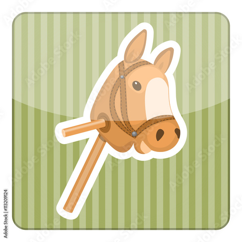 Horse toy colorful icon
