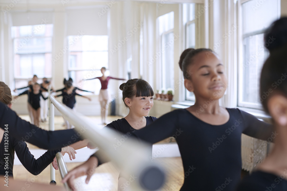 Ballerinas practicing in studio Ballerinas practicing in studio