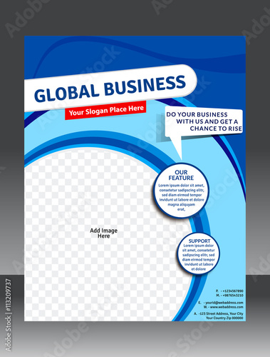 global Business Flyer template design photo