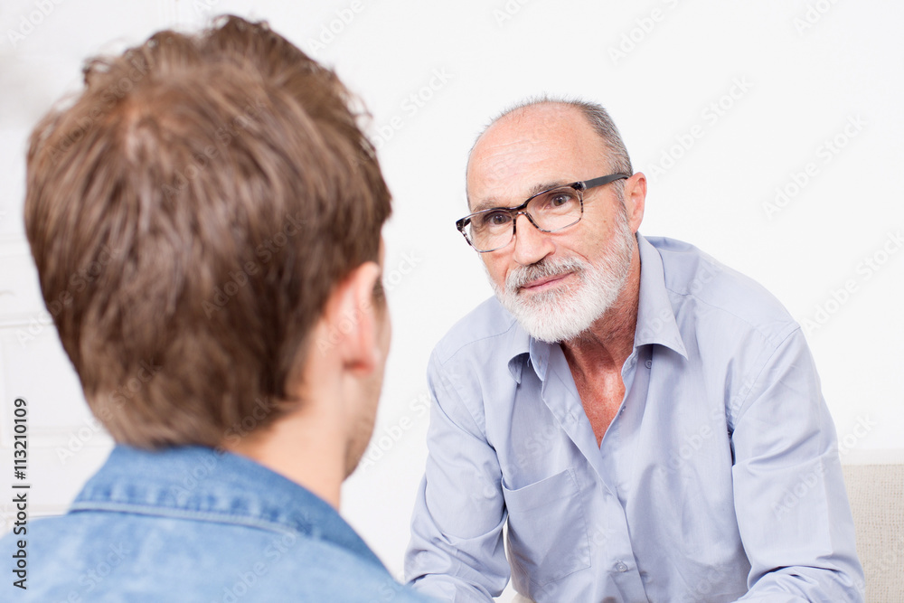 Senior talking with junior Senior talking with junior