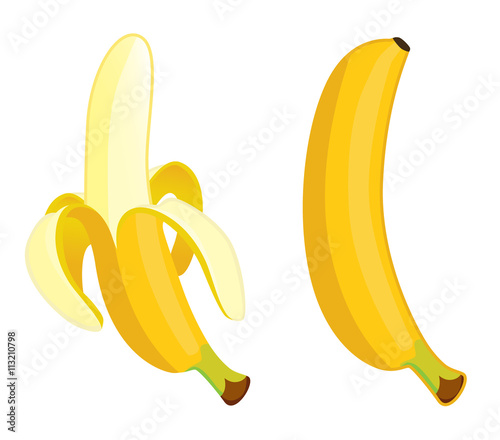 Yellow banana . Vector illustration