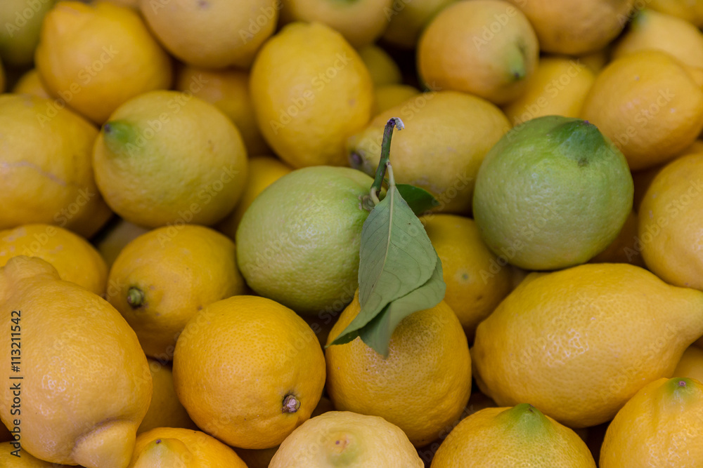 Lemons at a market in Valencia