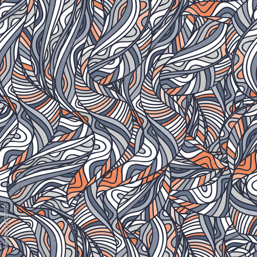 Abstract of wavy lines background Seamless pattern. © lauritta