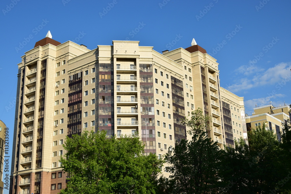 Modern residential building in Astana, capital of Kazakhstan