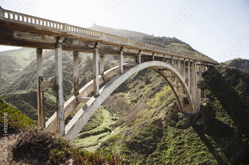 View of bridge over the mountains