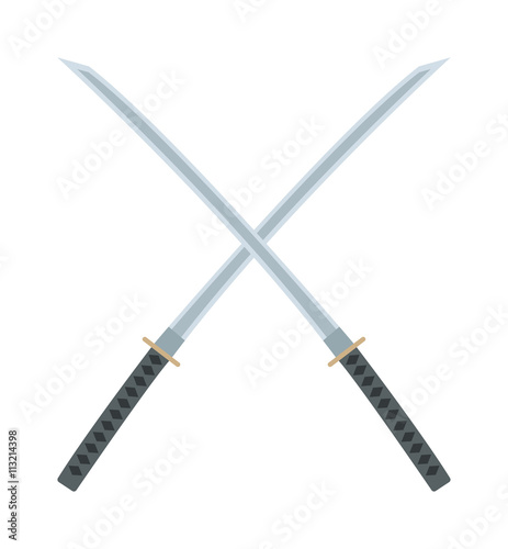 Crossed swords icon vector illustration