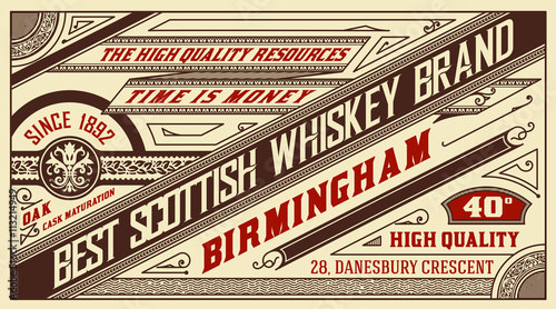 Retro whiskey label. Vector layered