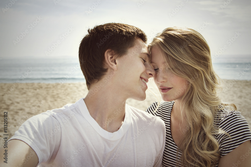 Affectionate couple at beach Affectionate couple at beach