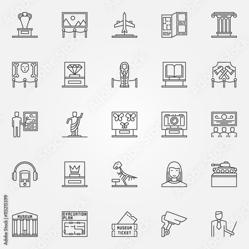 Museum icons set