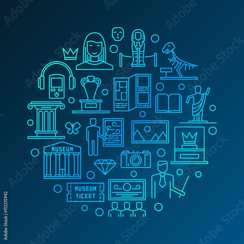 Colorful round museum symbol