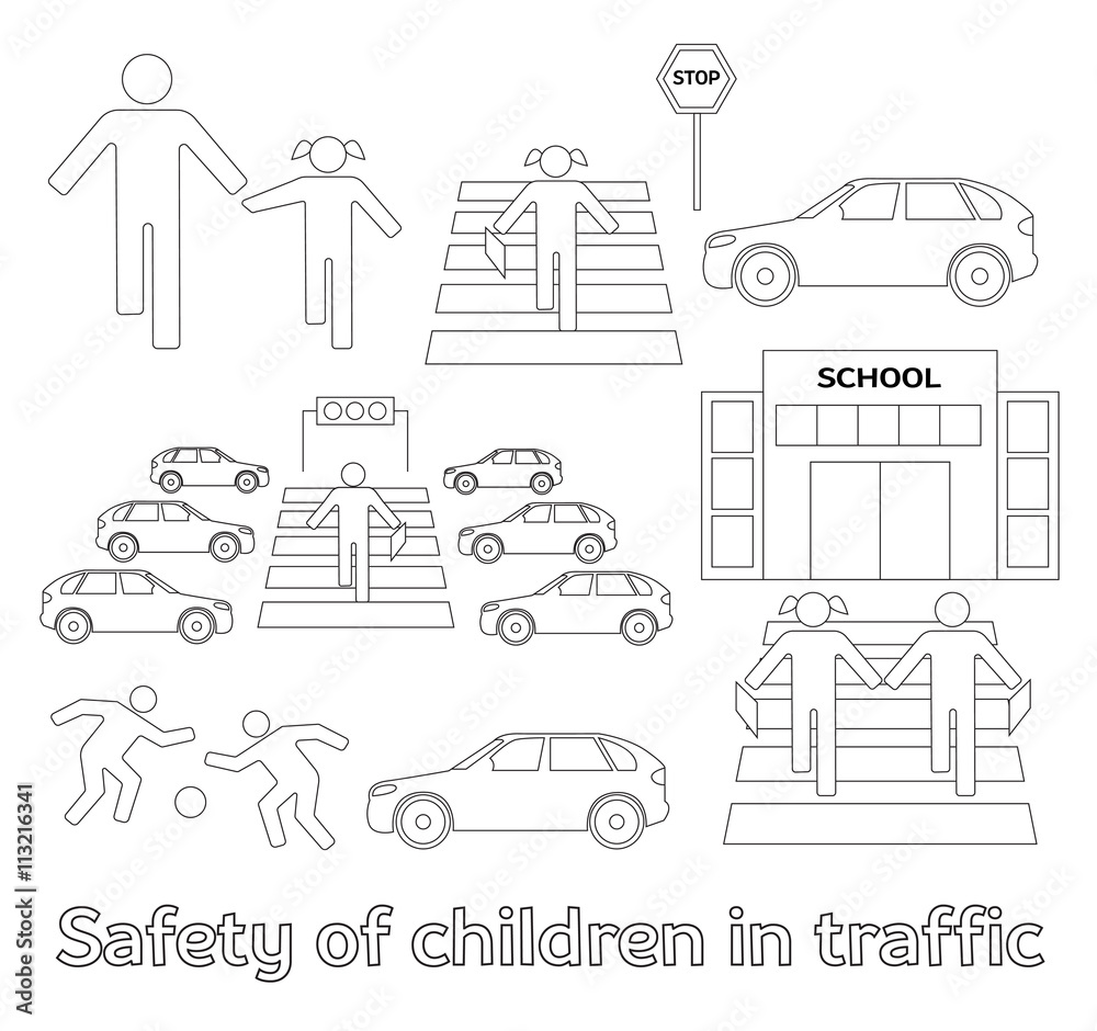 Obraz premium Safety of children in traffic
