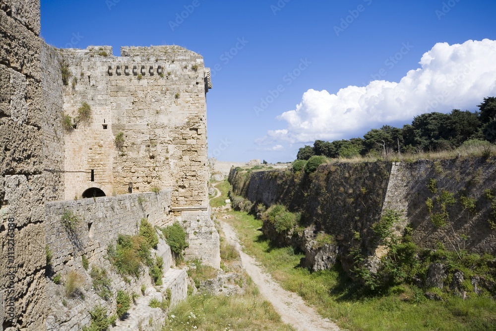 Moat and walls of Rhodes