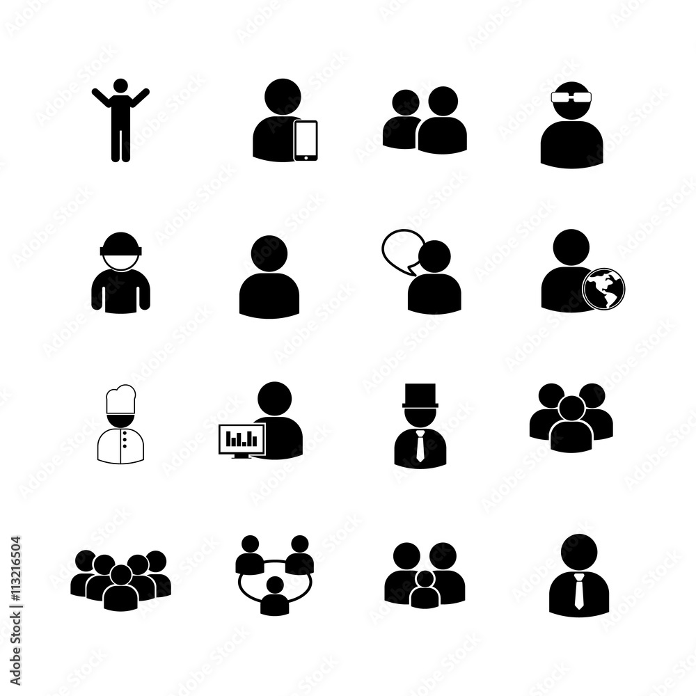 human icon set on white background human icon set on white background