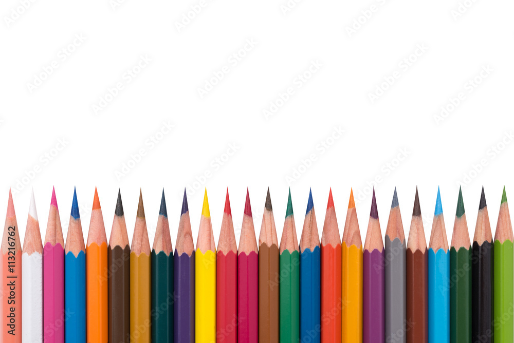 Colored pencils, isolated on the white background Colored pencils, isolated on the white background