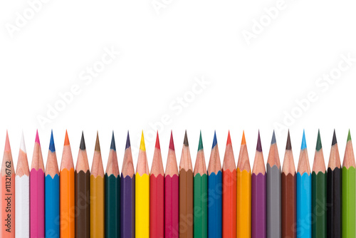 Colored pencils, isolated on the white background