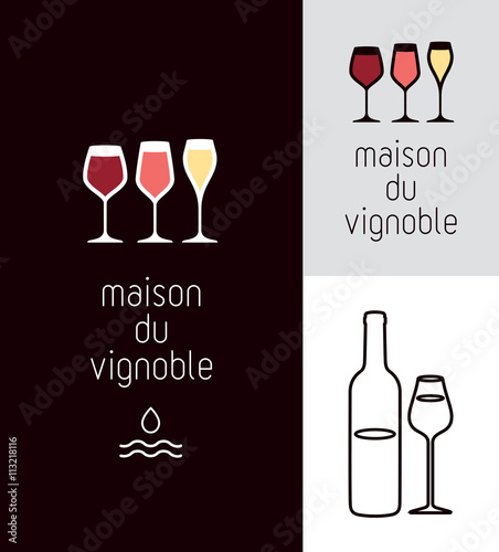 bouteille de vin, verre, vignoble, cave, vin