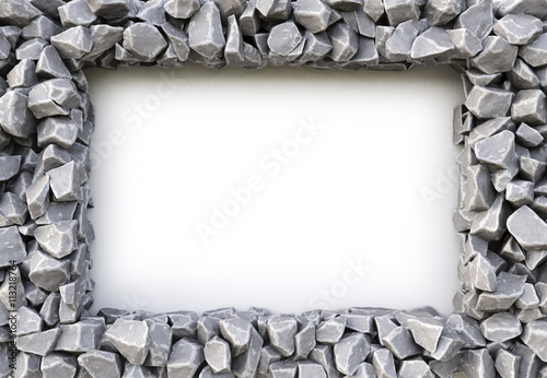 frame made of stones. isolated on white background. 3D illustration. photo