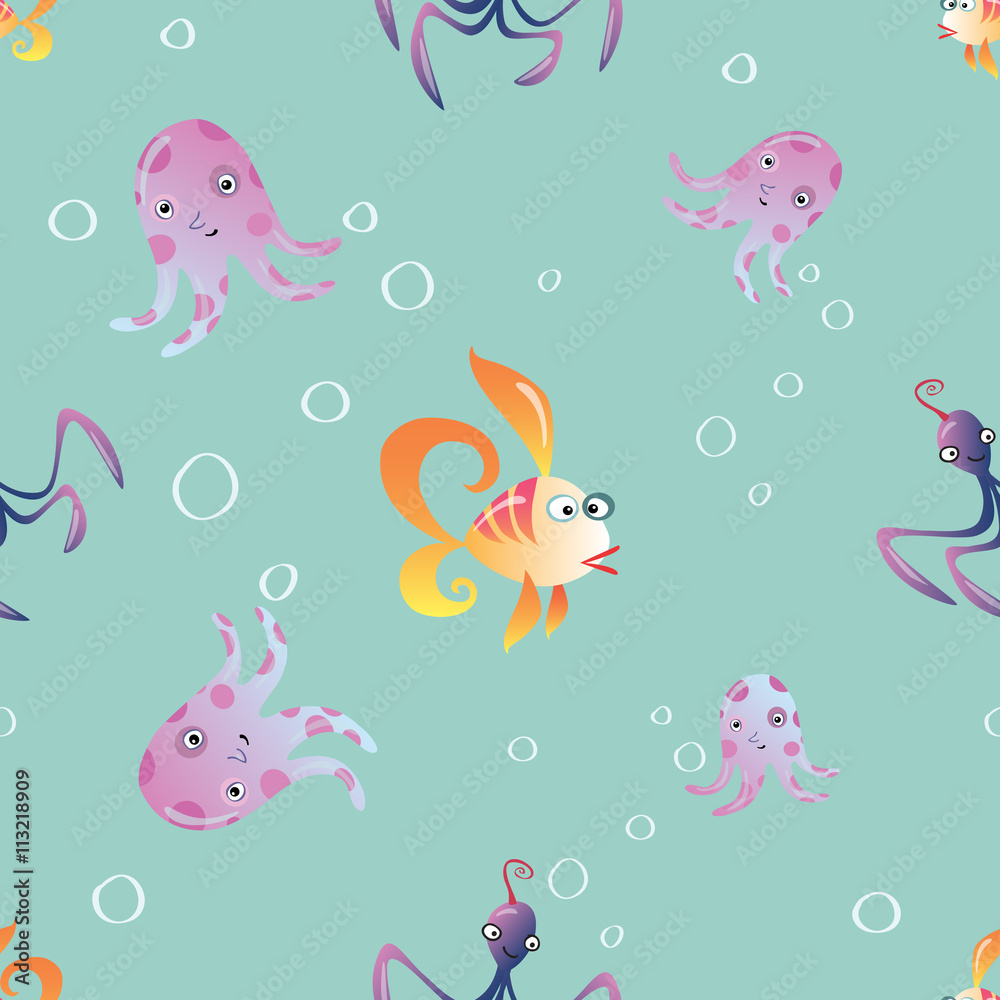 marine seamless pattern background