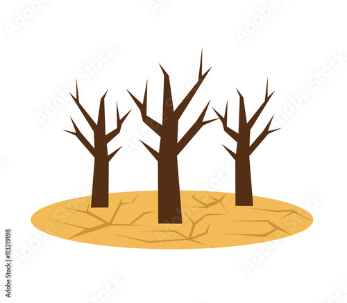 Drought icon. Ecological natural problem. Global warming. Vector flat cartoon illustration