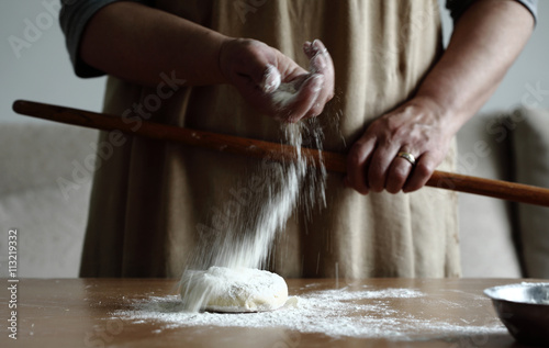 rolling out the dough photo