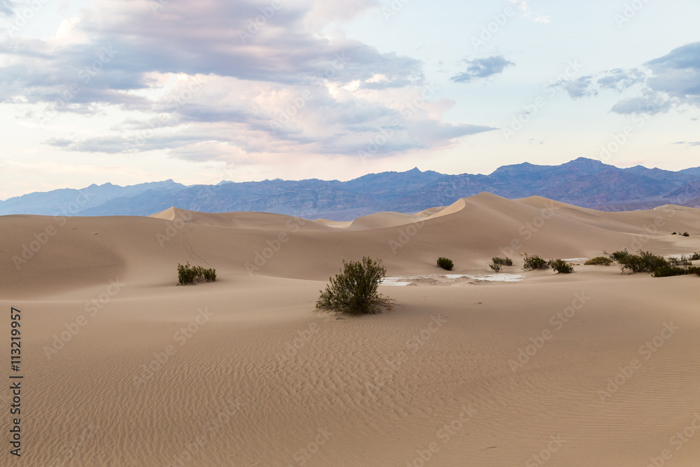 Sunset at Mesquite Flat Sand Dunes in Death Valley National Park, California, USA Sunset at Mesquite Flat Sand Dunes in Death Valley National Park, California, USA
