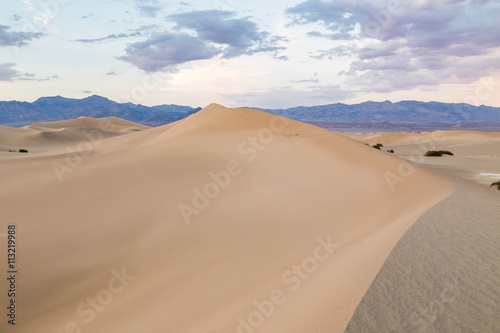 Sunset at Mesquite Flat Sand Dunes in Death Valley National Park, California, USA