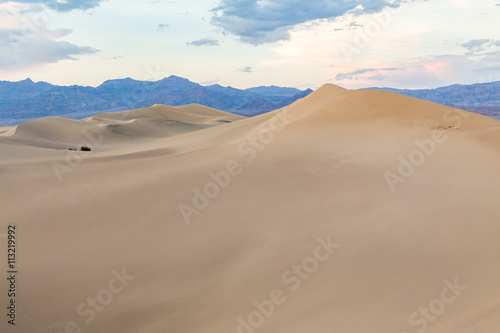 Sunset at Mesquite Flat Sand Dunes in Death Valley National Park, California, USA