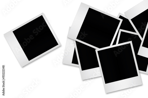 Blank photo papers isolated.
