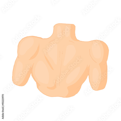 Human back icon, cartoon style