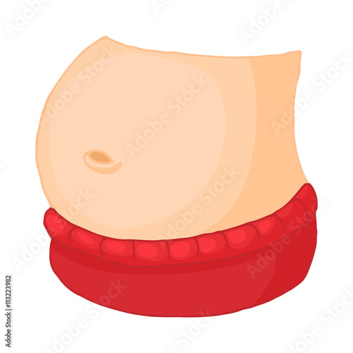 Fat belly icon in cartoon style