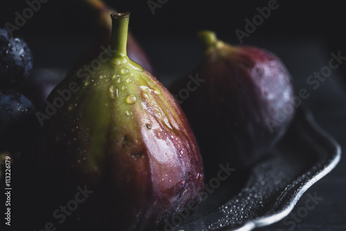 Close up of figs in tray