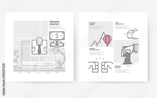 Business brochure flyer design layout template, with concept icons:
Business company profile.