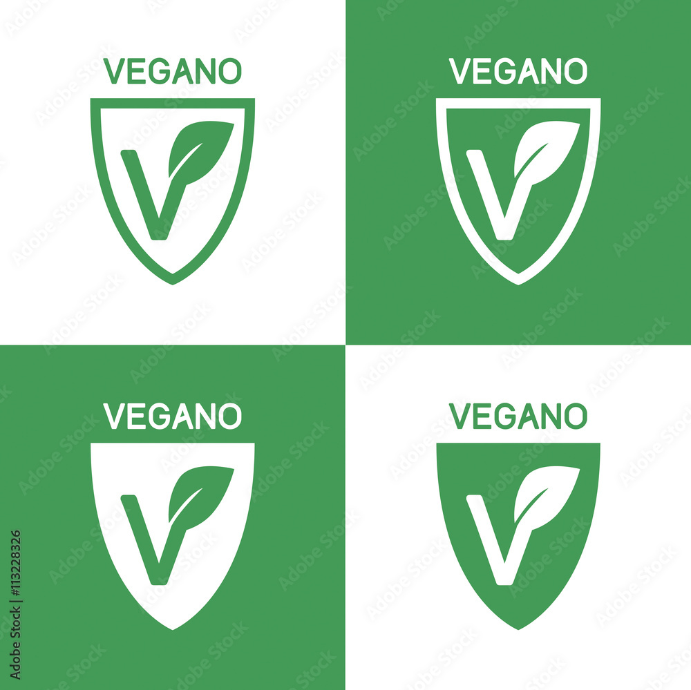 ImprimirIcons Vegan food, set of badges, emblems and stamps vector ...