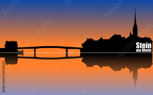Silhouette von Stein am Rhein - Illustration