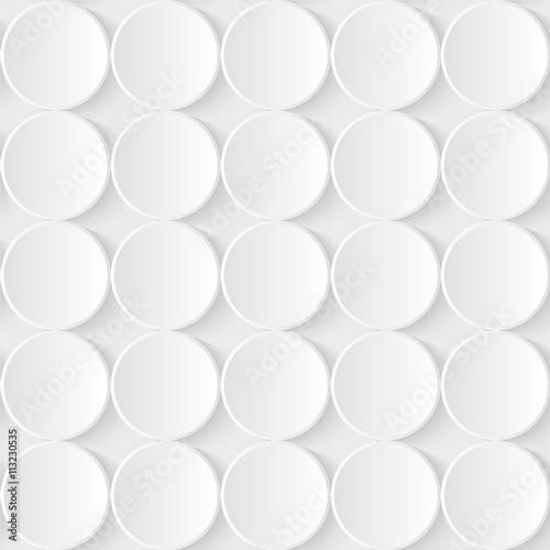Vector White Paper Seamless Pattern from 3d circles