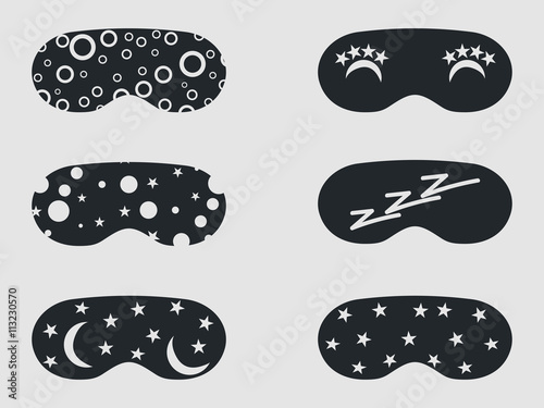 Sleep mask, eye mask, sleep mask with pattern. Isolated on white background.