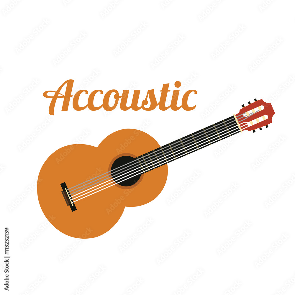 Classical acoustic guitar. Isolated. For your design and business.