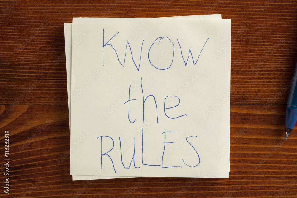 Know the rules written on a note