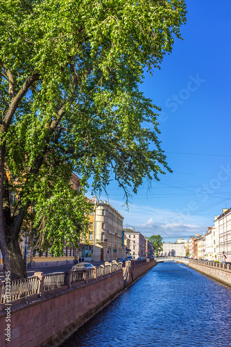 Bridge on the channel of Griboedov in St Petersburg, Russia