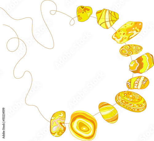 illustration with the image of the beads of stones