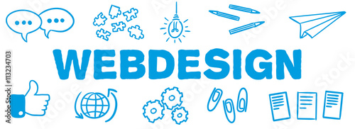 Stick Figure Series Banner Blue / Webdesign