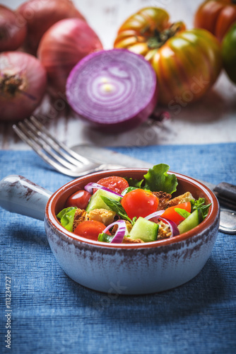 Panzanella, the Italian food on a summer days.