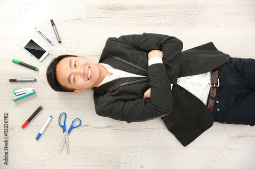 Handsome businessman with o...