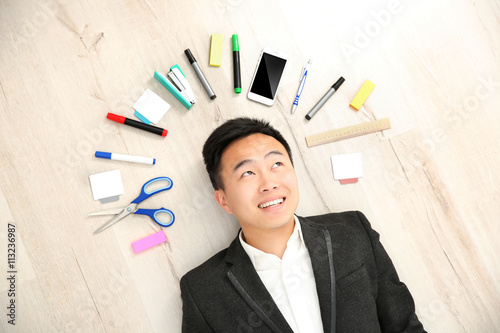 Handsome businessman with o...