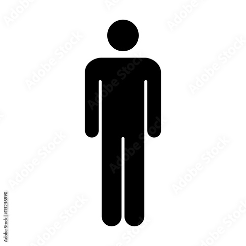 Man icon vector male symbol sign in a flat color glyph pictogram illustration