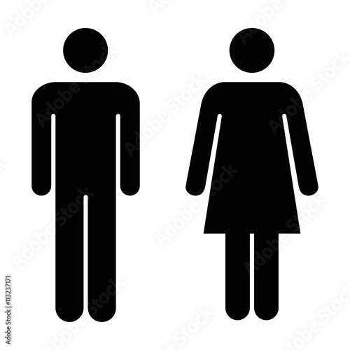 Man and Woman Symbol Icon - Unisex, Bathroom, Toilet, Human Symbol in glyph vector illustration